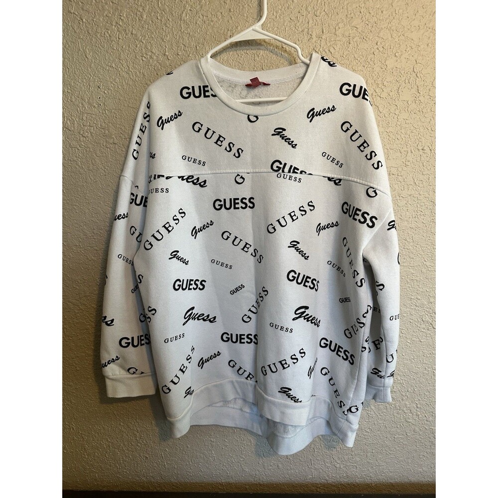 Vintage 90's Guess Jeans All Over Logo Crewneck Sweatshirt Size‎ Large Y2K